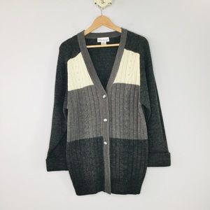 Vintage Cardigan Chamonix cable knit long grandpa Academia cardigan sweater